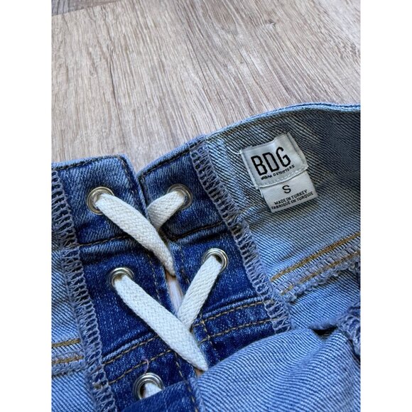 BDG Denim Corset Skirt Top Button Front & Lace-Up Back Small - Picture 3 of 5